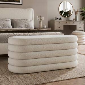 Murray Storage Ottoman, Sherpa Ivory