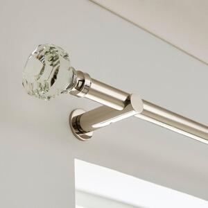 Crystal Gemstone Fixed Metal Curtain Pole with Rings