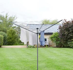 30 Metre 3 Arm Rotary Clothes Airer Silver