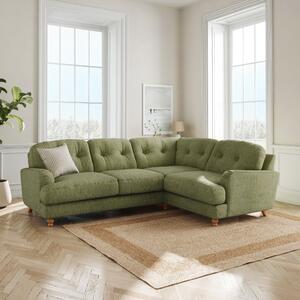 Martha Full Corner Sofa, Slub Faux Linen Slub Faux Linen Green