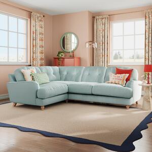 Martha Full Corner Sofa, Vintage Velvet Vintage Velvet Soft Blue