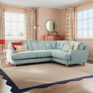 Martha Full Corner Sofa, Vintage Velvet Vintage Velvet Soft Blue