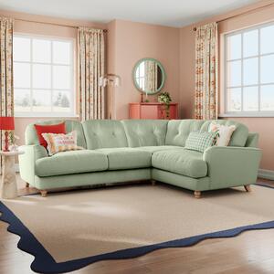 Martha Full Corner Sofa, Vintage Velvet Vintage Velvet Soft Green