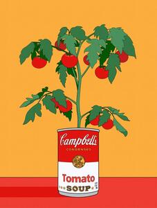 Art Print Campbells Soup Tomato Plant Retro Illustration, Retrodrome