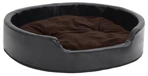 Dog Bed Black and Brown 79x70x19 cm Plush and Faux Leather