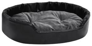 Dog Bed Black and Dark Grey 90x79x20 cm Plush and Faux Leather