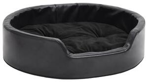 Dog Bed Black 69x59x19 cm Plush and Faux Leather