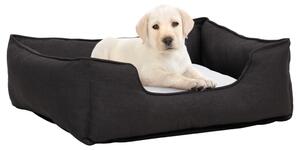 Dog Bed Dark Grey and White 85.5x70x23 cm Linen Look Fleece