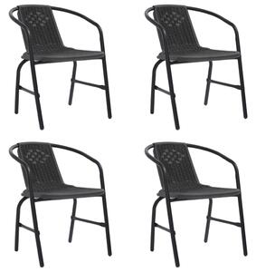 Garden Chairs 4 pcs Plastic Rattan and Steel 110 kg