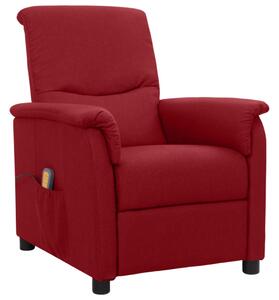 Massage Reclining Chair Wine Red Fabric