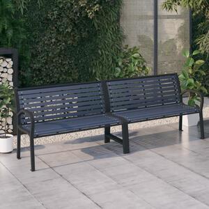Twin Garden Bench 251 cm Steel and WPC Black