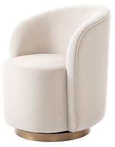 West End Swivel Dining Chair - Chalk - Brass Base