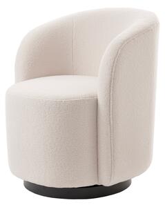 West End Swivel Dining Chair - Ivory Borg - Black Base