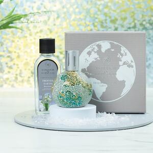 Earth’s Aura Fragrance Lamp With Frosted Earth Gift Set Green