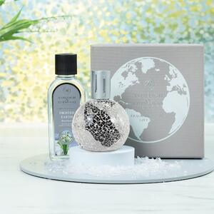 Mineral Earth Fragrance Lamp with Frosted Earth Fragrance Gift Set Black
