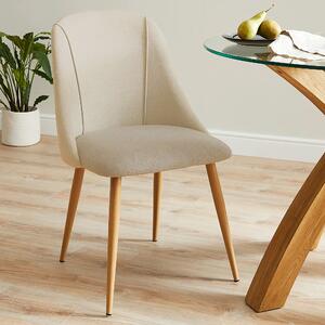 Luna Set of 2 Dining Chairs, Velvet Luna Natural