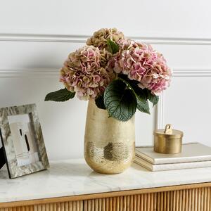 Recycled Glass Gold Foil Vase Gold