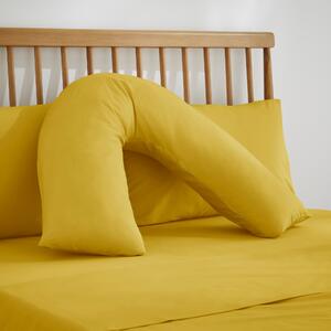 Pure Cotton V-Shaped Pillowcase Yellow-Ochre