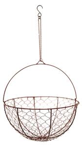 Netted Wire Outdoor Hanging Basket Bronze