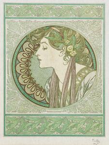 Fine Art Print Green Garden Laurel (Vintage Art Nouveau) - Alfons Mucha, (30 x 40 cm)