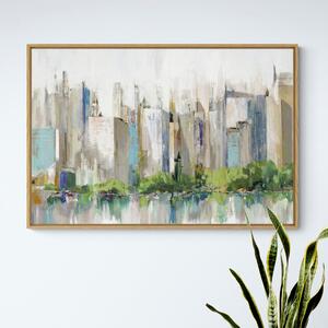 City Reflections Framed Print Oak