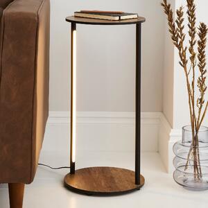 Fulton Side Table with LED Lights Rustic Pine Brown