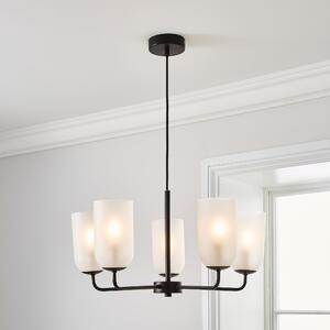Palazzo Frosted 5 Light Chandelier Black