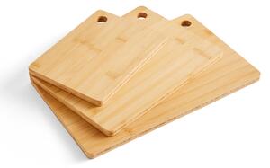 Set of 3 Bamboo Chopping Boards Brown