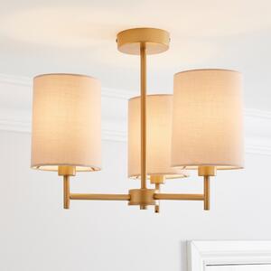 Prescot 3 Light Ceiling Fitting Brown