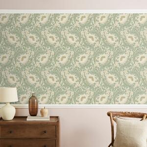 Arts and Crafts Floral Wallpaper Sage Green