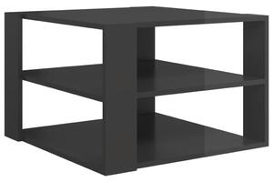 Coffee Table High Gloss Grey 60x60x40 cm Engineered Wood