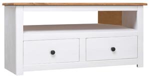 Corner TV Cabinet White 93x49x49 cm Solid Pine Panama Range