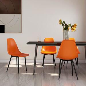 Dining Chairs 4 pcs Orange PP