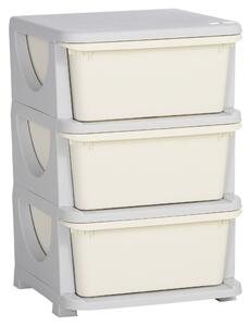 HOMCOM 3-Tier Toy Storage Box Kids Toy Storage with Removable Boxes, for Bedrooms, Playrooms & Other Children Areas, White Aosom UK