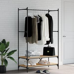Clothes Rack with Shelves Sonoma Oak Engineered Wood
