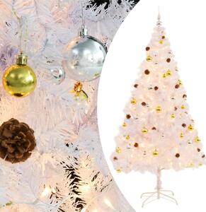 Artificial Pre-lit Christmas Tree with Baubles White 210 cm