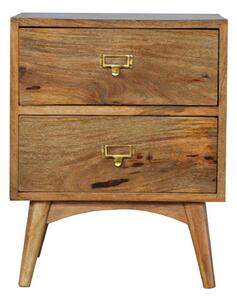 Nordic Solid Wood 2 Drawers Bedside Table