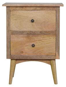 Nordic Solid Wood 2 Drawers Bedside Table