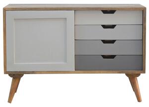 Nordic Solid Sliding Doors 4 Drawers Cabinet