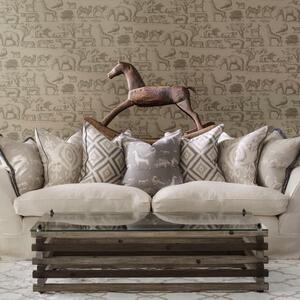 Volcano Canvas, Sustainable Feather, Cushion, 55cm x 55cm - Andrew Martin Eco-conscious & Linen Blend & Viscose Blend Ikat