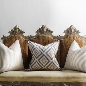 Savannah Storm, Sustainable Feather, Cushion, 55cm x 55cm - Andrew Martin Eco-conscious & Linen Blend & Viscose Blend Stripe