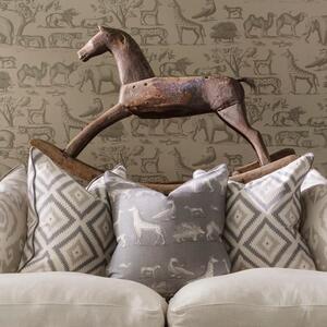 Kingdom Storm, Sustainable Feather, Cushion, 55cm x 55cm - Andrew Martin Eco-conscious & Linen Blend & Viscose Blend Animal