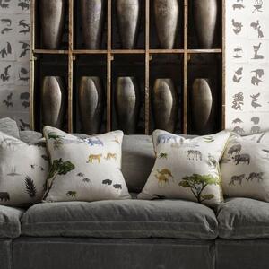 Noah Multi, Sustainable Feather, Cushion, 55cm x 55cm - Andrew Martin Holly Frean Eco-conscious & Linen Blend & Viscose Blend Animal