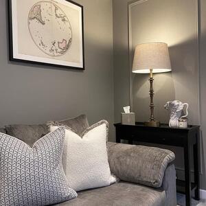 Monte Storm, Sustainable Feather, Cushion, 55cm x 55cm - Andrew Martin Sophie Paterson Linen Blend Geometric