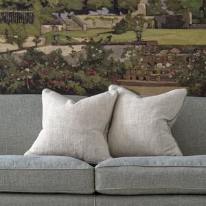 Summit Linen, Sustainable Feather, Cushion, 55cm x 55cm - Andrew Martin Cotton Blend & Linen Blend & Viscose Blend Herringbone & Plain