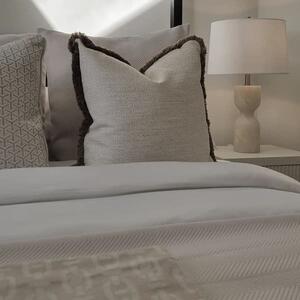 Albany Linen / Amaretto, Sustainable Feather, Cushion, Brown/Light Neutral/White - Andrew Martin Sophie Paterson With Trim/Fringe & Cotton Blend & Lin