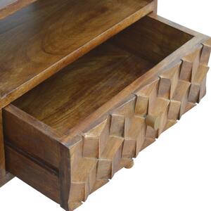 Williston 2 Drawers Cube Carved TV Unit