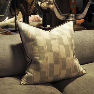 Positano Sand, Sustainable Feather, Cushion - Andrew Martin Cotton Blend Geometric