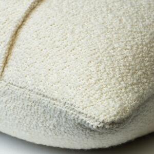 Allegra Ivory, Sustainable Feather, Cushion, 55cm x 55cm - Andrew Martin Bouclé & Cotton Blend & Wool Blend Plain