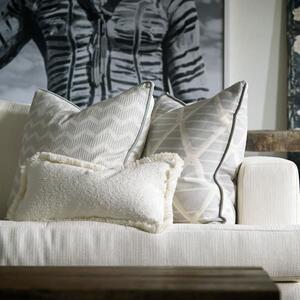 Huntsman Natural Small Rectangle, Sustainable Feather, Cushion - Andrew Martin Sophie Paterson Bouclé & With Trim/Fringe & Cotton Blend & Linen Blend